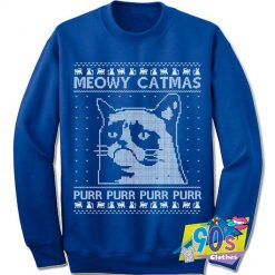 Cute Meowy Cat mas Ugly Christmas Sweatshirt