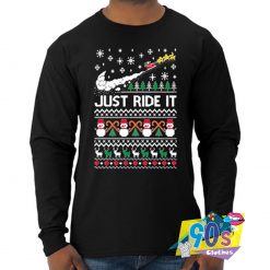 Funny Santa Just Ride It Christmas Parody Sweatshirt