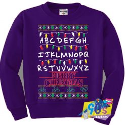 Stranger Things Alphabet Merry Christmas Sweatshirt