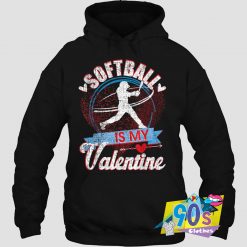 Softball Is My Valentines Day Love Hoodie