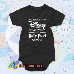 I Speak in Disney Song and Harry Potter Baby Onesie
