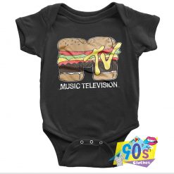 Music Television Hamburger Baby Onesie