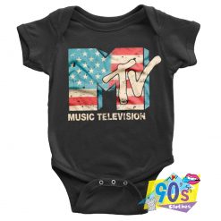 Music Television USA FLAG Channels Baby Onesie