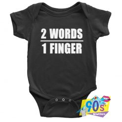 2 Words 1 Finger Baby Onesie