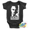 Malcolm By Any Means Necessary Custom Baby Onesie