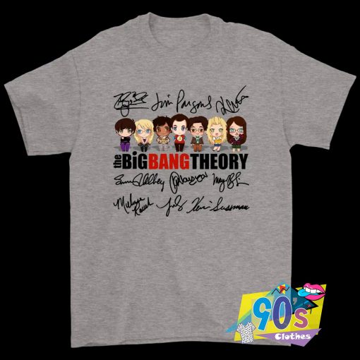 The Big Bang Theory Chibi Characters Autograph Signature T Shirt
