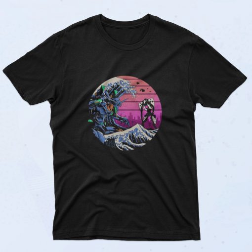 The Great Wave Off Evangelion 90s T Shirt Style