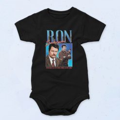 Ron Swanson Homage Funny TV Icon Baby Onesie