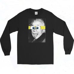 Albert Einstein Spongebobs Eyes Art Long Sleeve Shirt