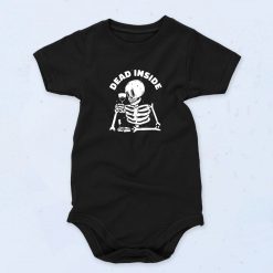 Dead Inside Wine Skeleton Baby Onesie