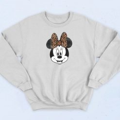 Minnie Mouse Leopard Bow Portrait Sweatshirt