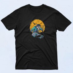 Skeleton Skateboard Playing Cruiser T Shirt