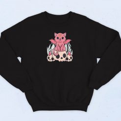 Creepy Demon Cat and Skull Sweatshirt