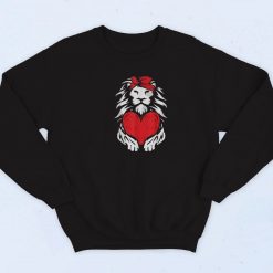 Lion Heart Valentines Day Retro Sweatshirt