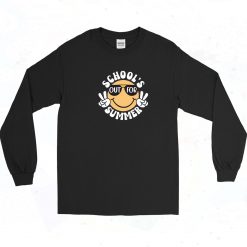 Smiley Schools Out For Summer Funny 90s Long Sleeve Shirt