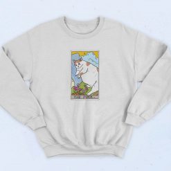 The Fool Tarot Sad Cat Retro 90s Sweatshirt