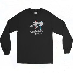 Don’t Deal With The Devil Cuphead Pulp Fiction 90s Long Sleeve Shirt