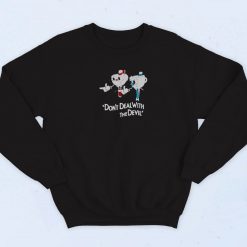 Don’t Deal With The Devil Cuphead Pulp Fiction 90s Sweatshirt