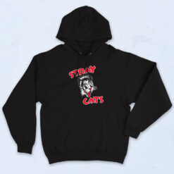 Stray Cats Cat Head Red Letters Vintage Band Hoodie Style