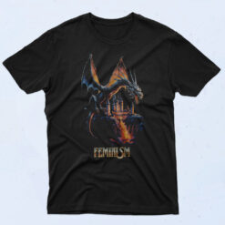 Feminism Dragon Fantasy 90s Oversized T shirt