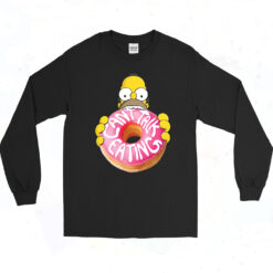 Simpsons Homer Can't Talk Eating Long Sleeve Tshirt